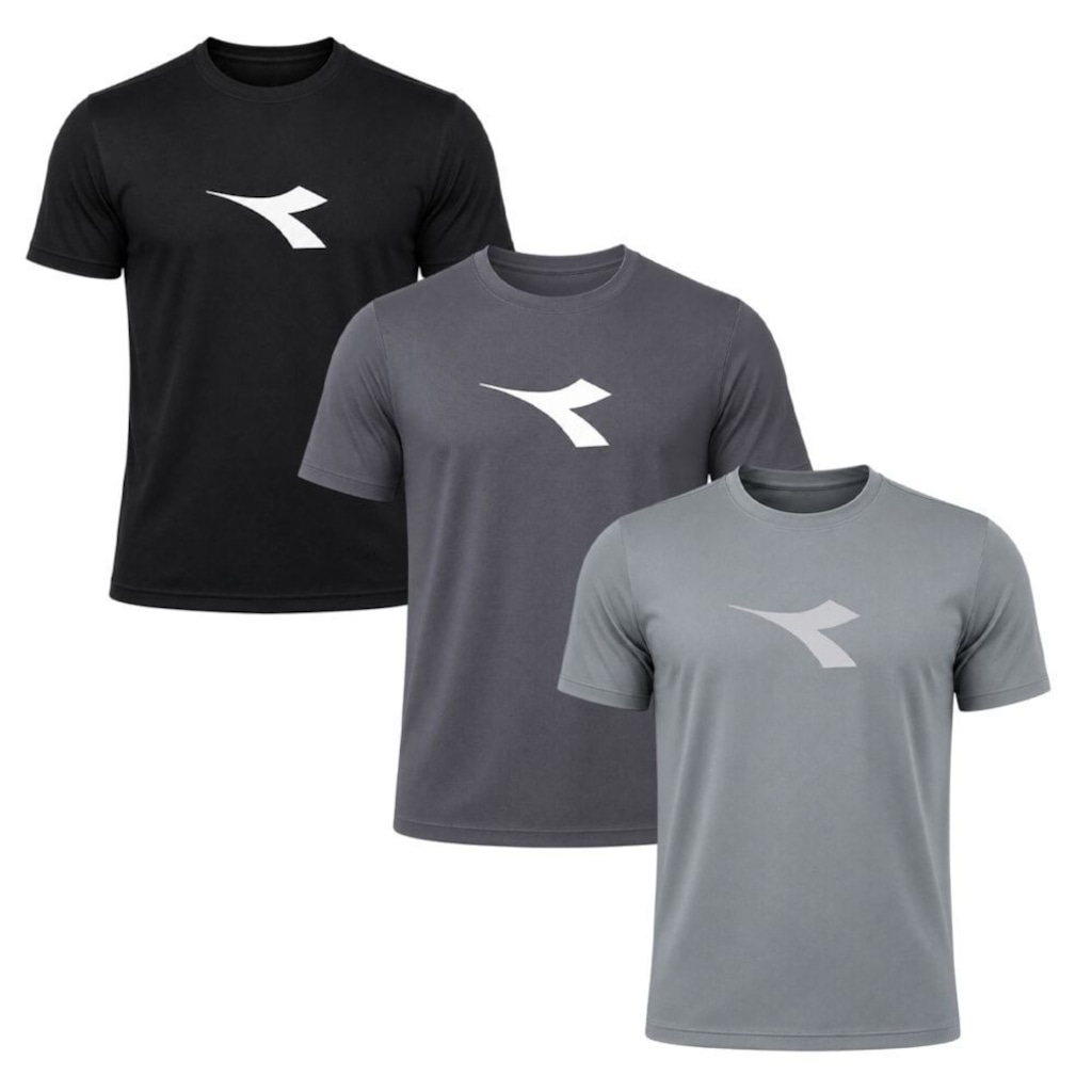 Kit 3 Camisetas Diadora Big Logo Masculino