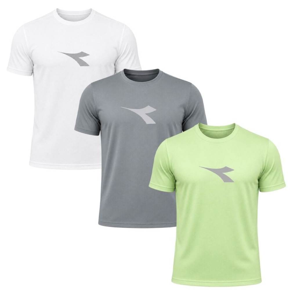 Kit 3 Camisetas Diadora Big Logo Masculino