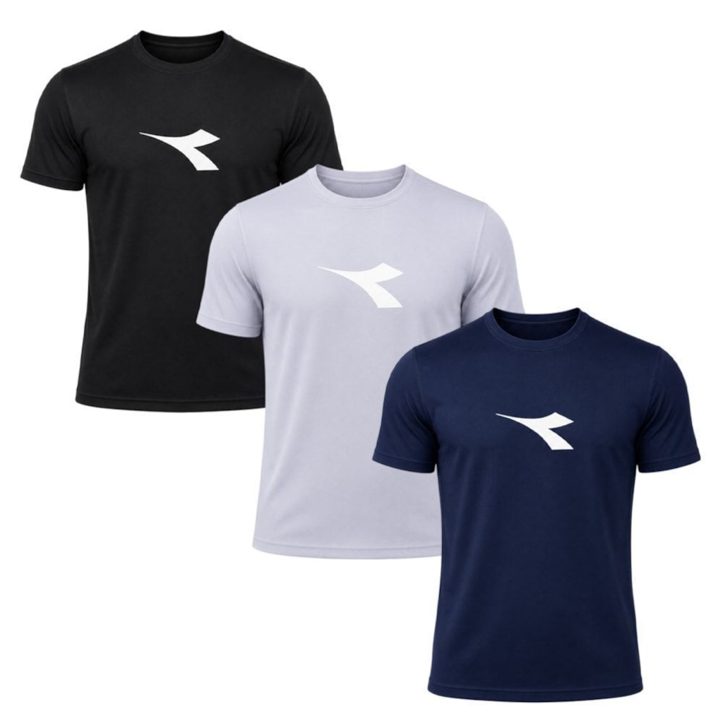 Kit 3 Camisetas Diadora Big Logo Masculino