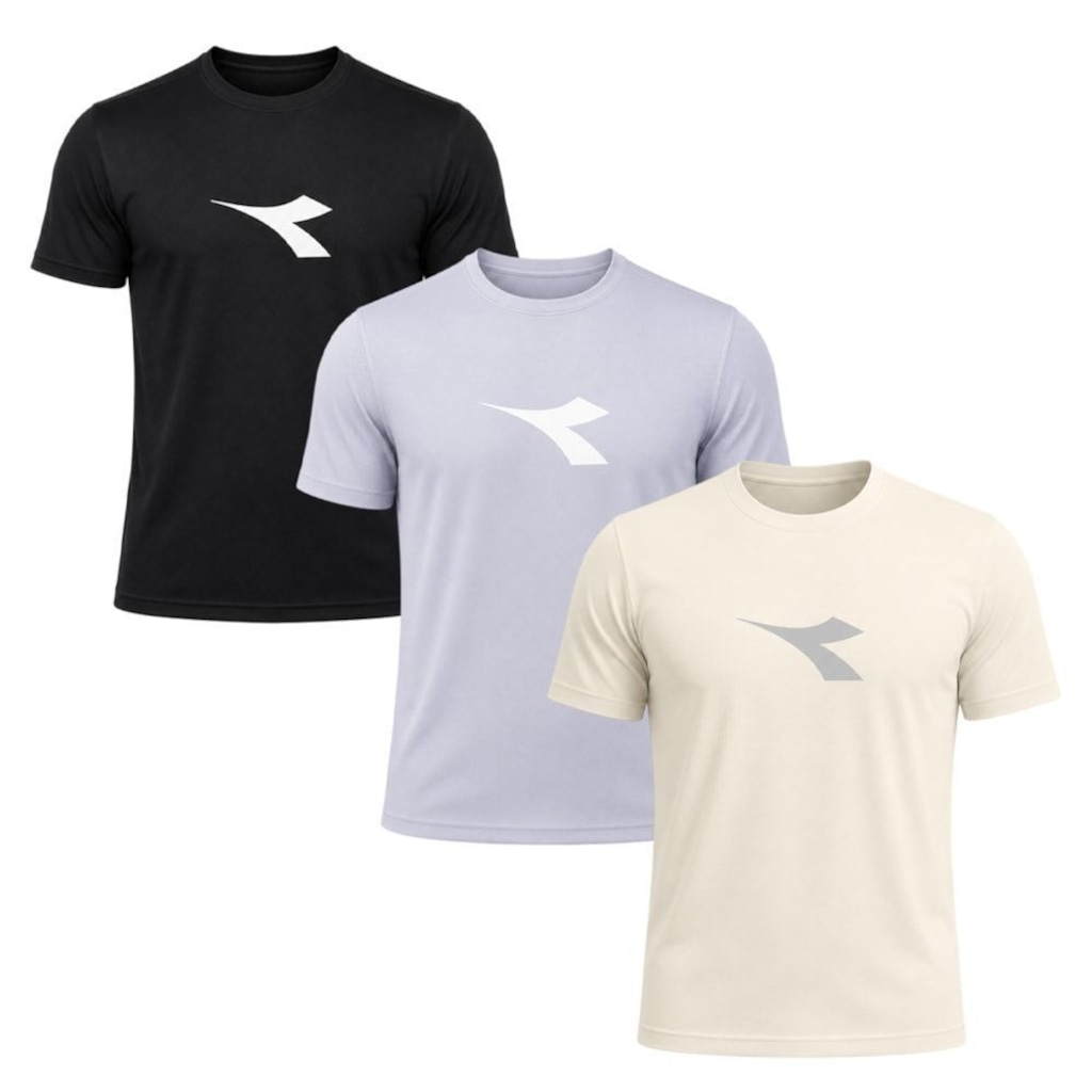 Kit 3 Camisetas Diadora Big Logo Masculino