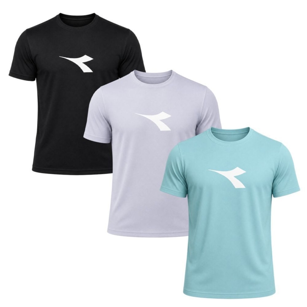 Kit 3 Camisetas Diadora Big Logo Masculino