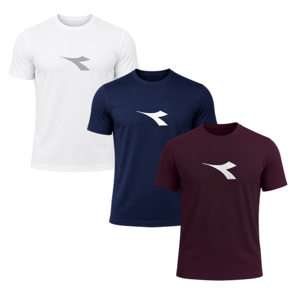 Kit 3 Camisetas Diadora Big Logo Masculino