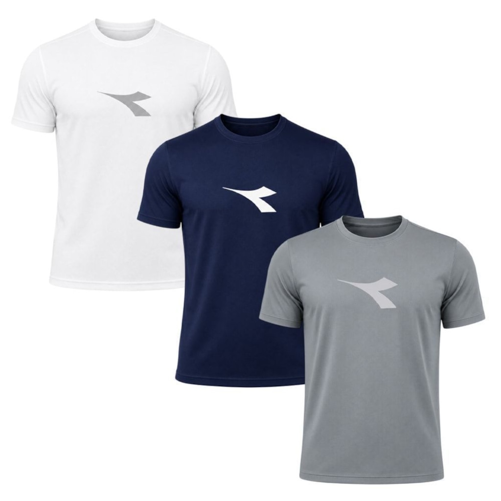 Kit 3 Camisetas Diadora Big Logo Masculino