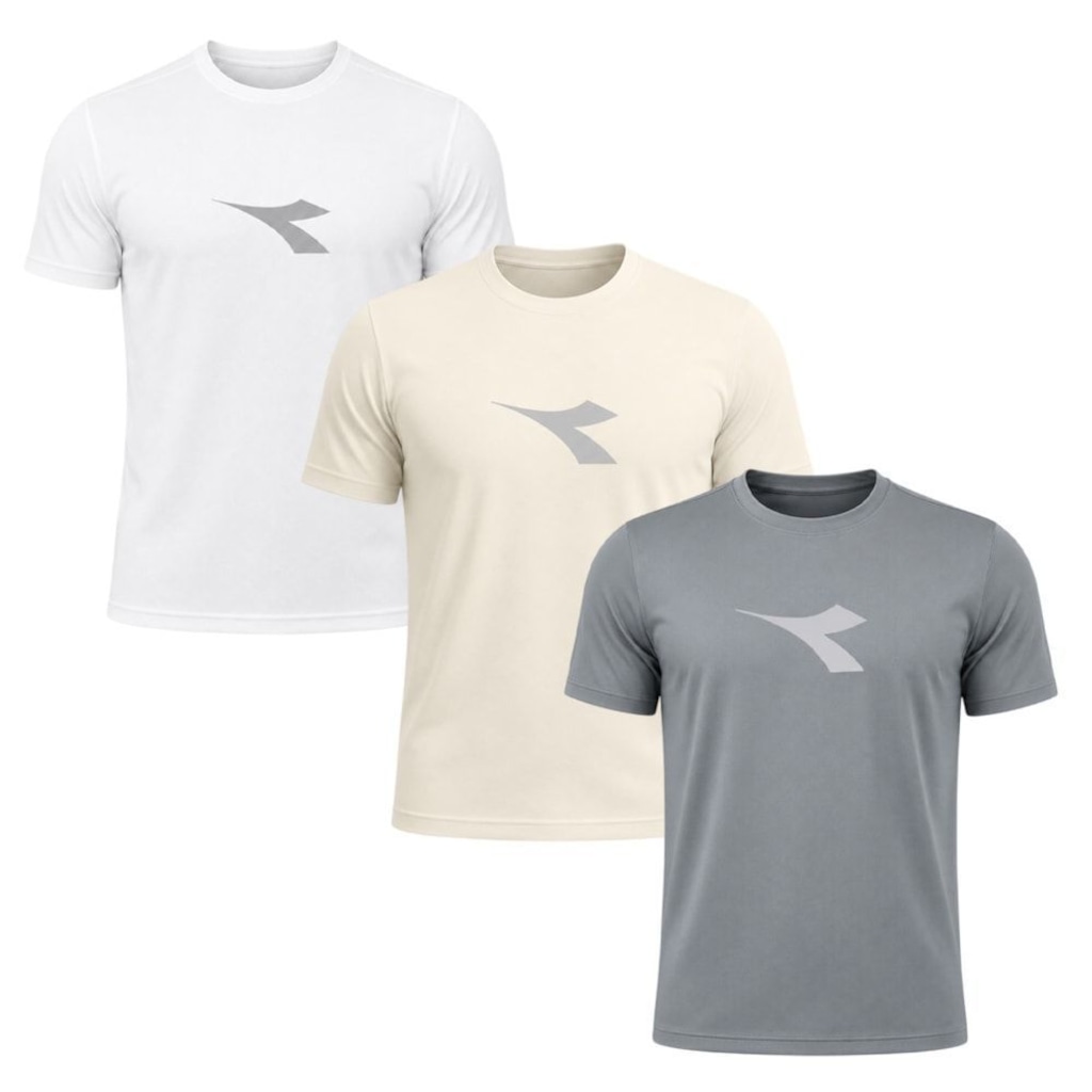 Kit 3 Camisetas Diadora Big Logo Masculino