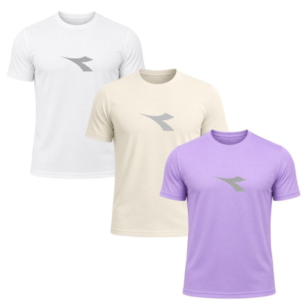 Kit 3 Camisetas Diadora Big Logo Masculino