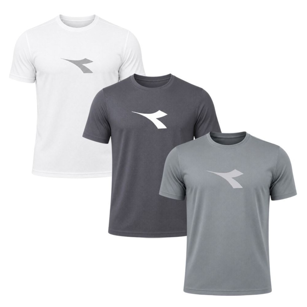 Kit 3 Camisetas Diadora Big Logo Masculino
