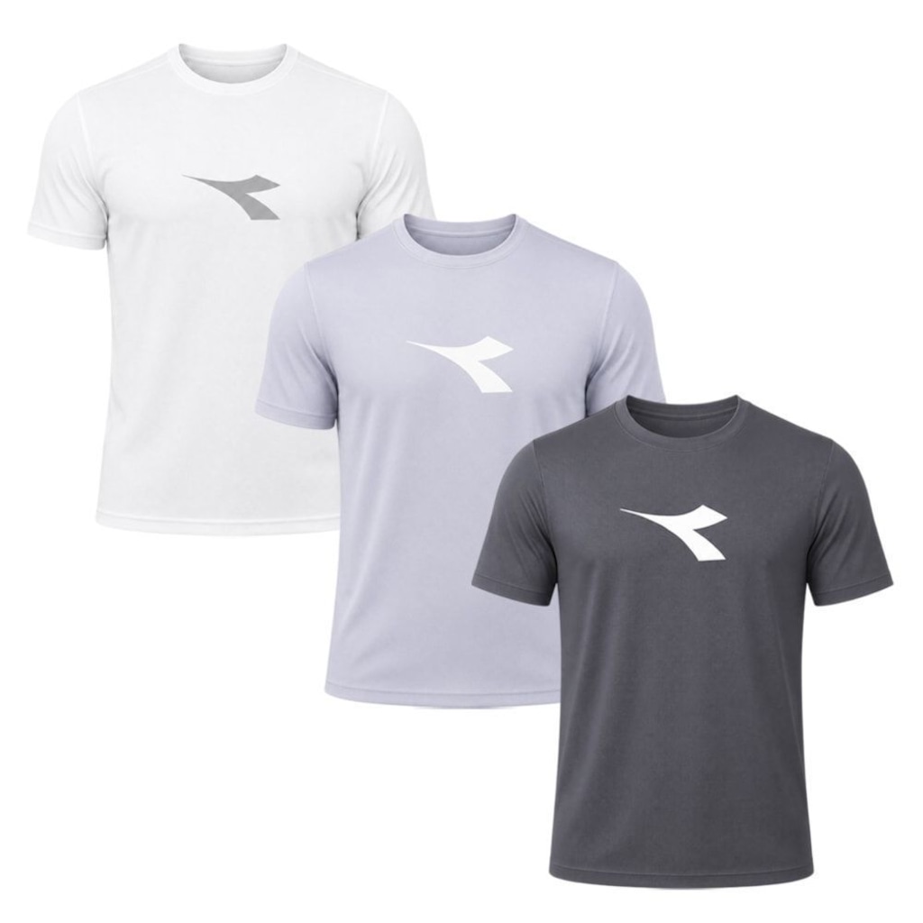 Imagem 1 do produto Kit 3 Camisetas Diadora Big Logo Masculino