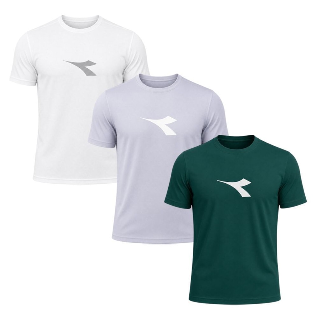 Imagem 1 do produto Kit 3 Camisetas Diadora Big Logo Masculino