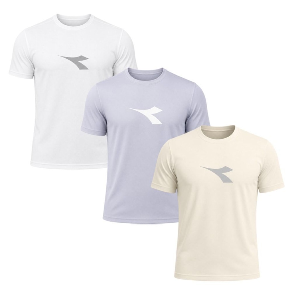 Kit 3 Camisetas Diadora Big Logo Masculino