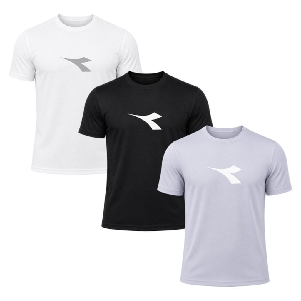 Imagem 1 do produto Kit 3 Camisetas Diadora Big Logo Masculino