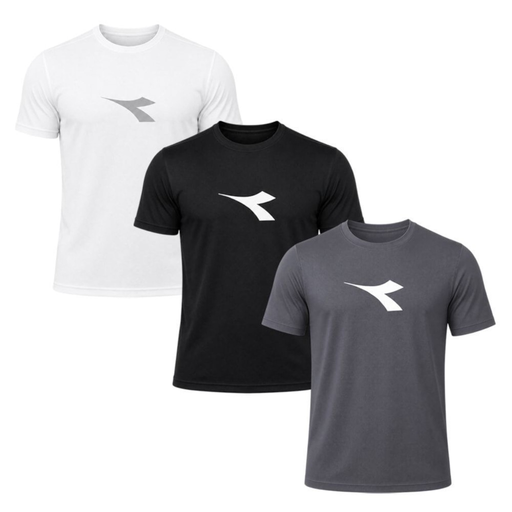 Imagem 1 do produto Kit 3 Camisetas Diadora Big Logo Masculino