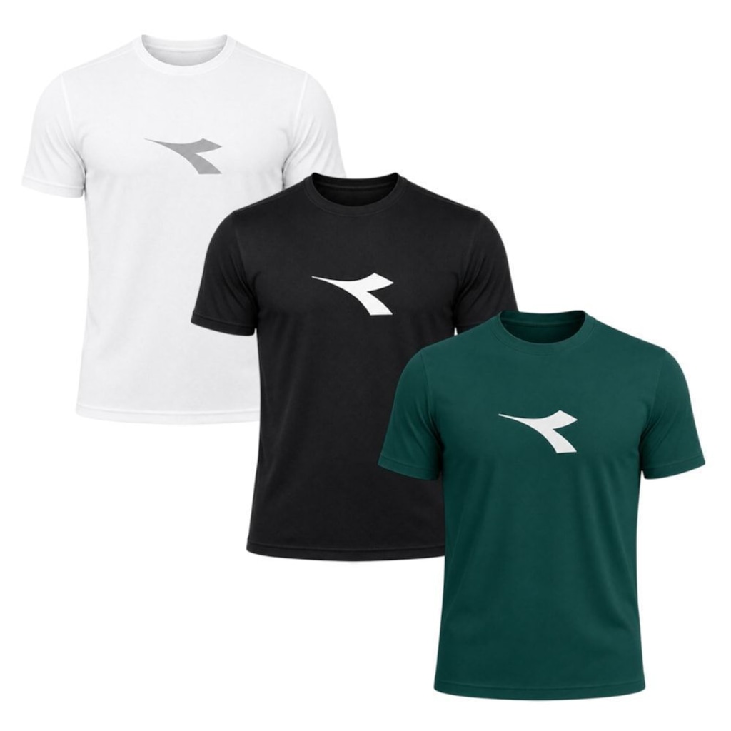 Kit 3 Camisetas Diadora Big Logo Masculino