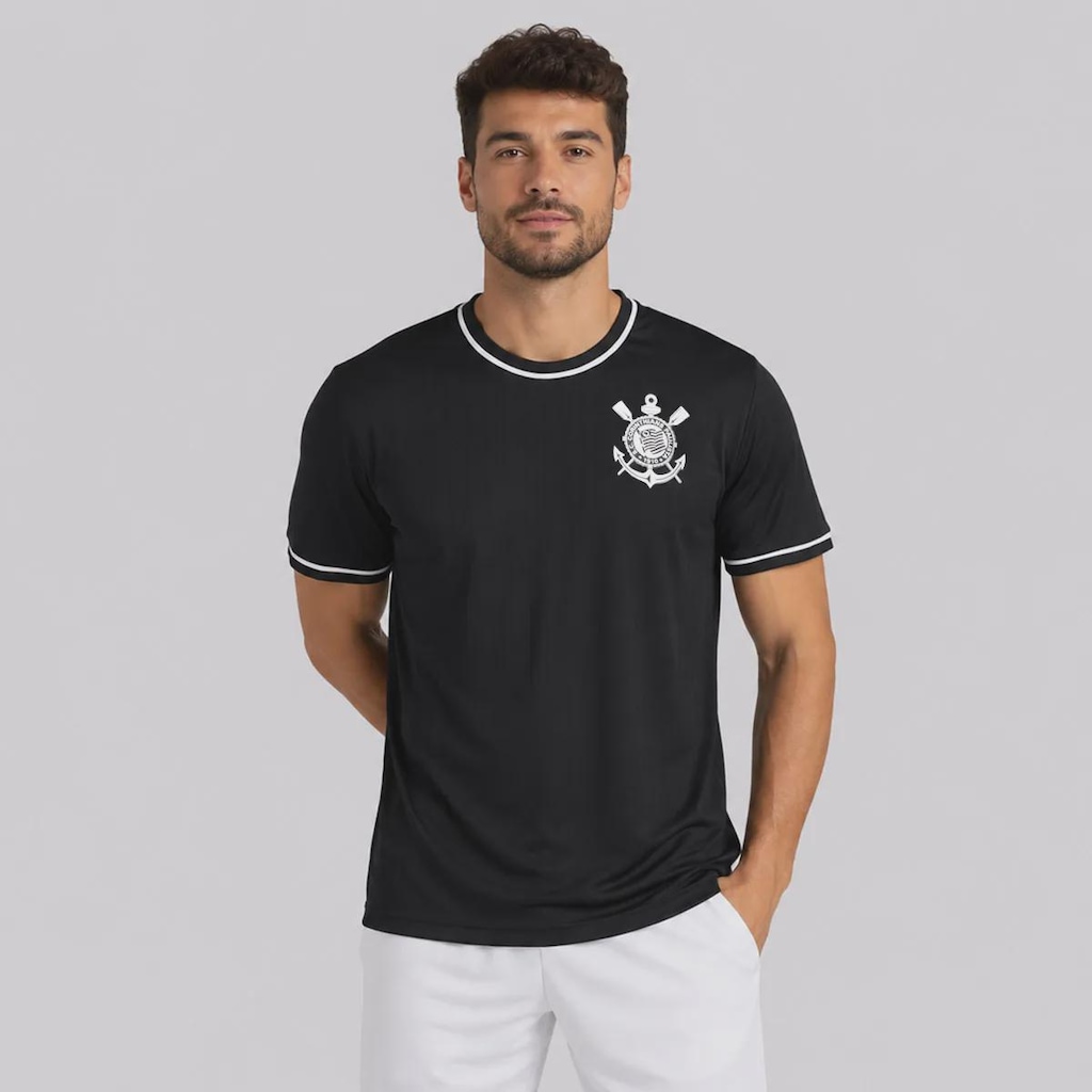 Camisa do Corinthians Arte Preta Patch Libertadores Masculina