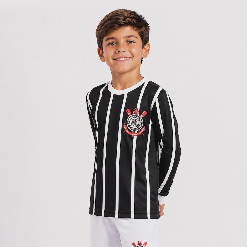 Imagem 3 do produto Camiseta do Corinthians Democracia Retrô Manga Longa Infantil