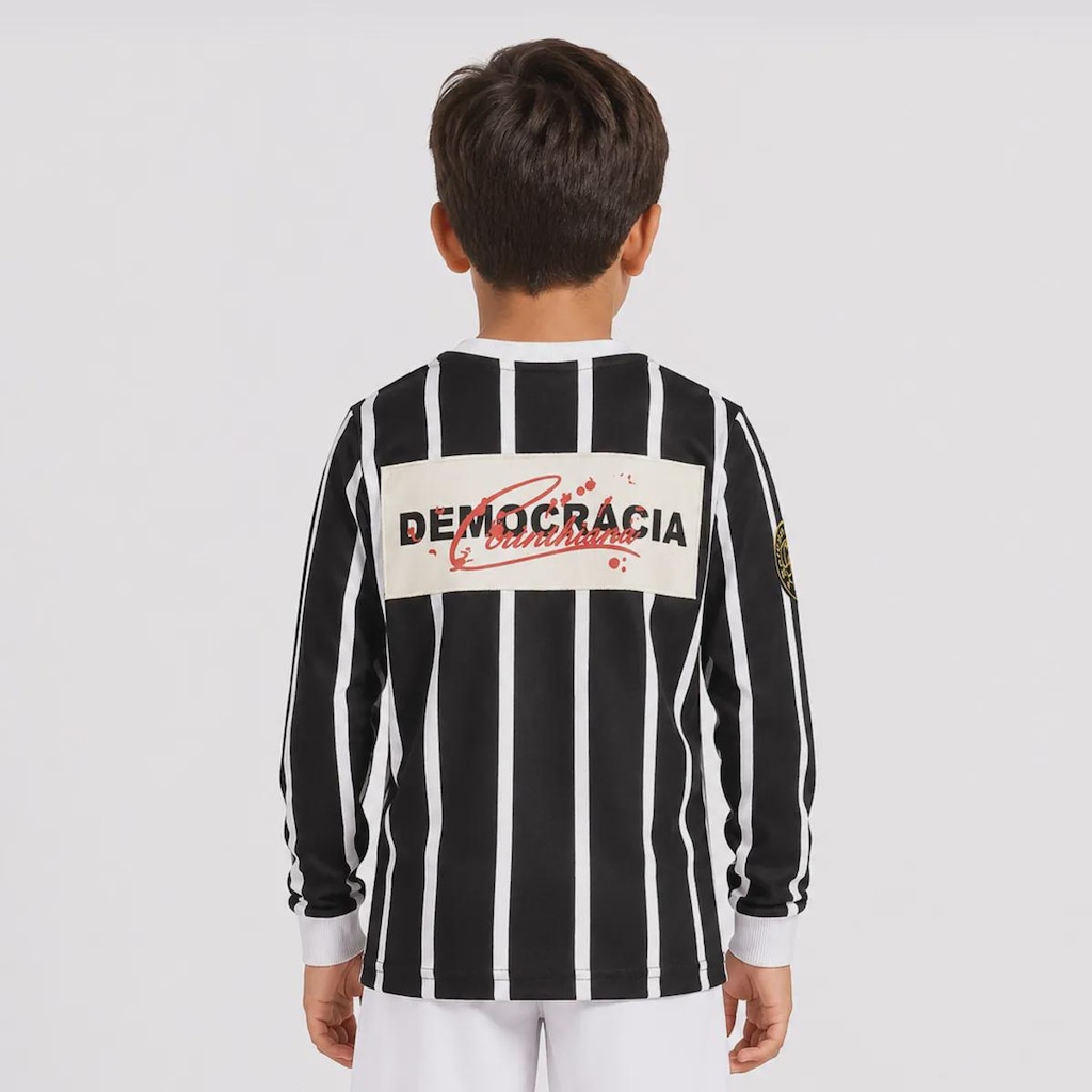 Imagem 4 do produto Camiseta do Corinthians Democracia Retrô Manga Longa Infantil
