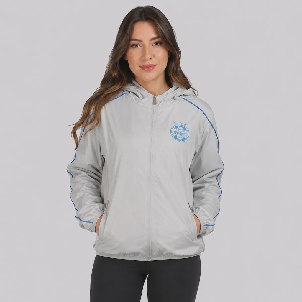 Jaqueta do Grêmio Corta Vento Solid Feminina