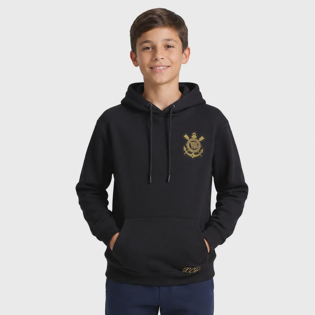 Blusão de Moletom do Corinthians Logo Infantil