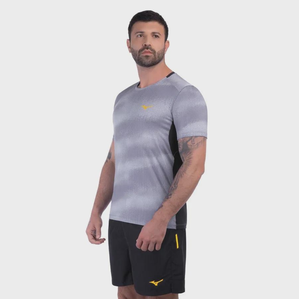 Imagem 3 do produto Camiseta Mizuno Run Easy 5 Masculina - Cinza/Preta - Mizuno - Masculino