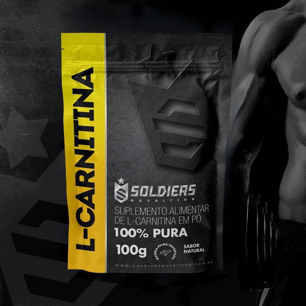 Imagem 2 do produto L-Carnitina 100g 100% Puro Importado Soldiers Nutritions