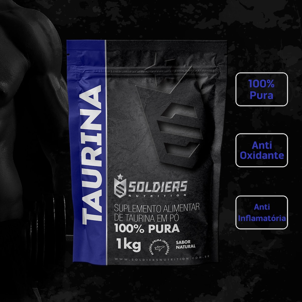 Imagem 5 do produto L-Taurina 1kg 100% Pura Importada Soldiers Nutrition