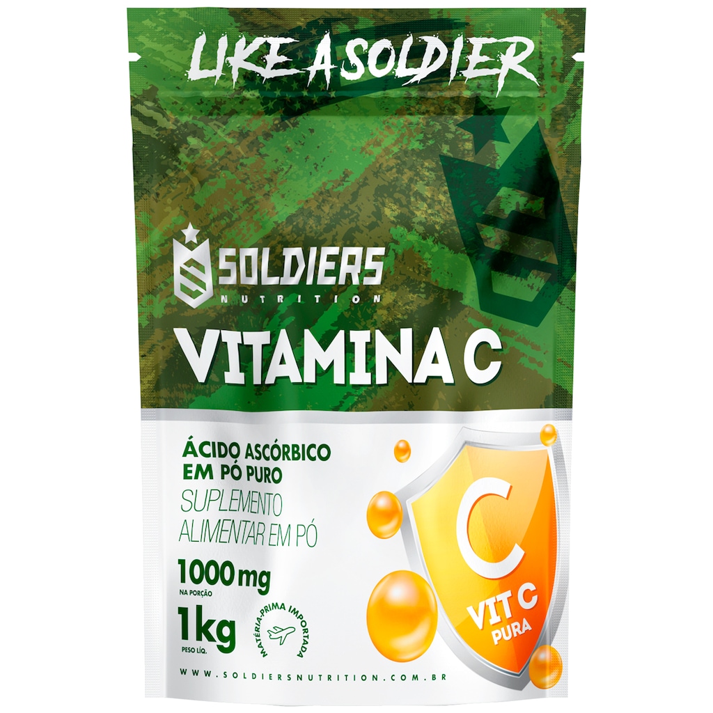Imagem 3 do produto Vitamina C em Pó Ácido Ascórbico 1kg 100% Puro Importado Soldiers Nutrition