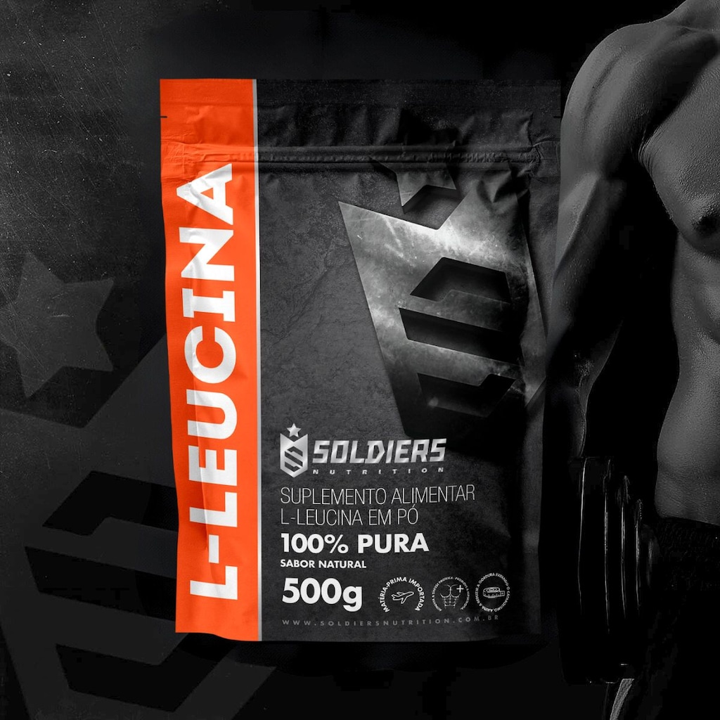 Imagem 3 do produto L-Leucina 500g - 100% Pura Importada Soldiers Nutrition