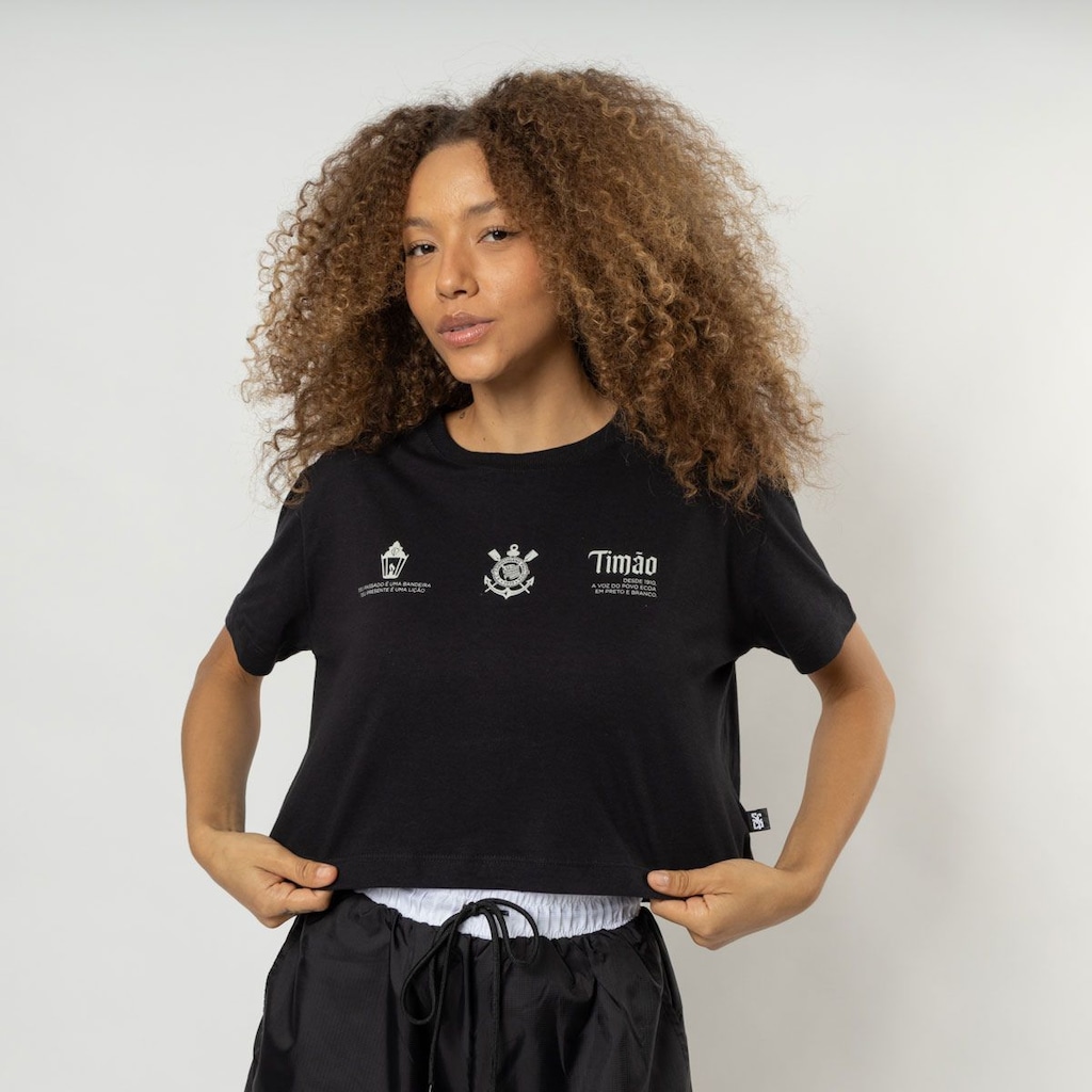 Imagem 3 do produto Cropped do Corinthians Glorioso Oversized Surf Center Feminino