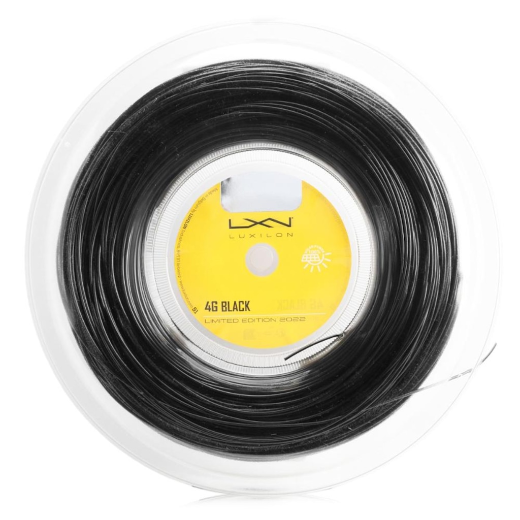 Corda Luxilon 4G 17 1.25mm Preta - Rolo com 200 metros - Unissex