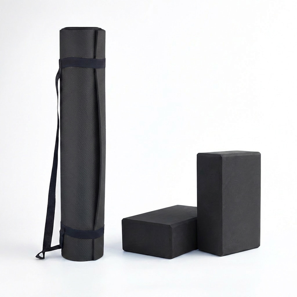 Kit Tapete 2 Blocos Best Fit Yoga Pilates Meditação Exercício Fitness