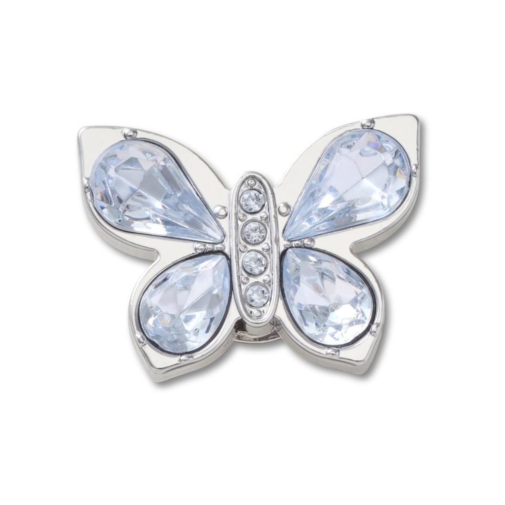 Jibbitz™ Crocs Borboleta Prateada Com Gemas Único - Unissex