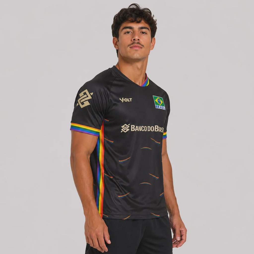 Imagem 2 do produto Camisa do Brasil Vôlei CBV 2026 Lgbt Volt Masculina