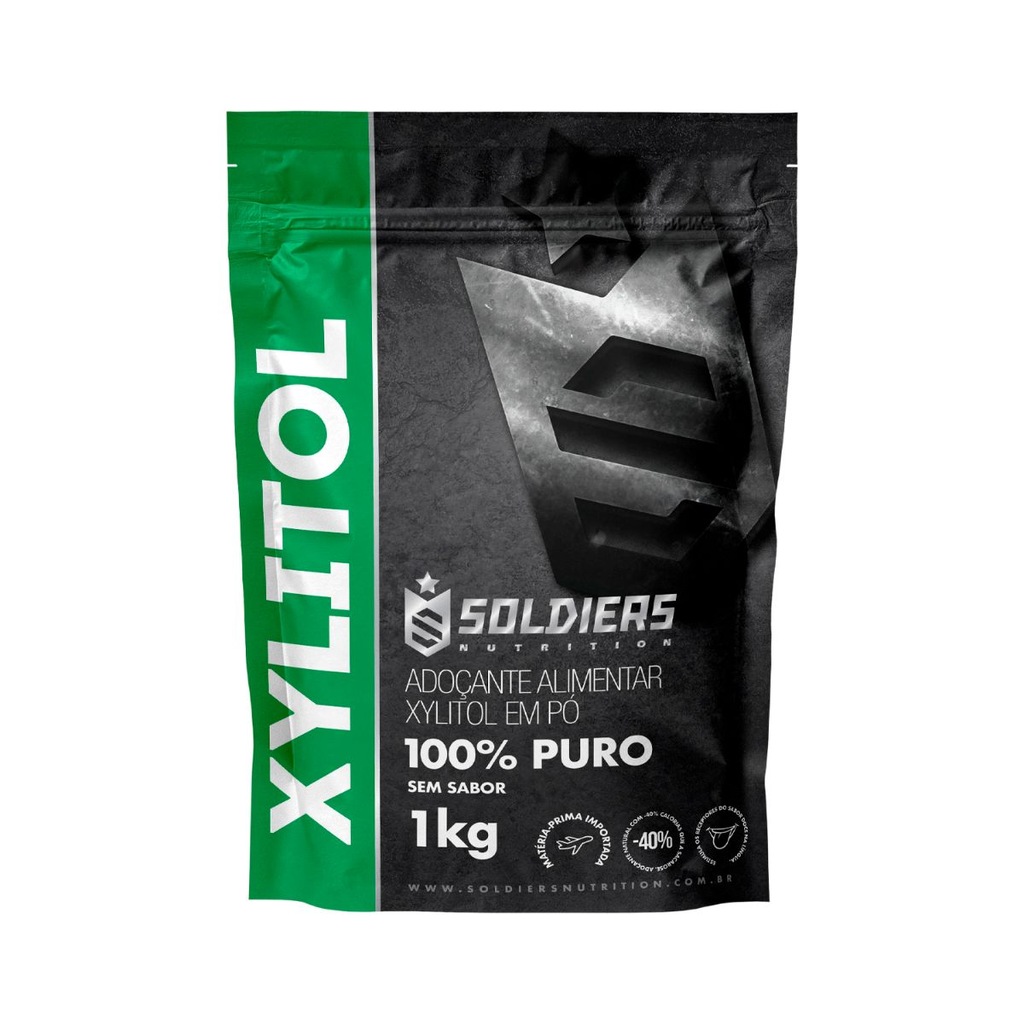 Xylitol 1kg 100% Puro Soldiers Nutrition Ingrediente Natural Adoçante Alimentação Saudável