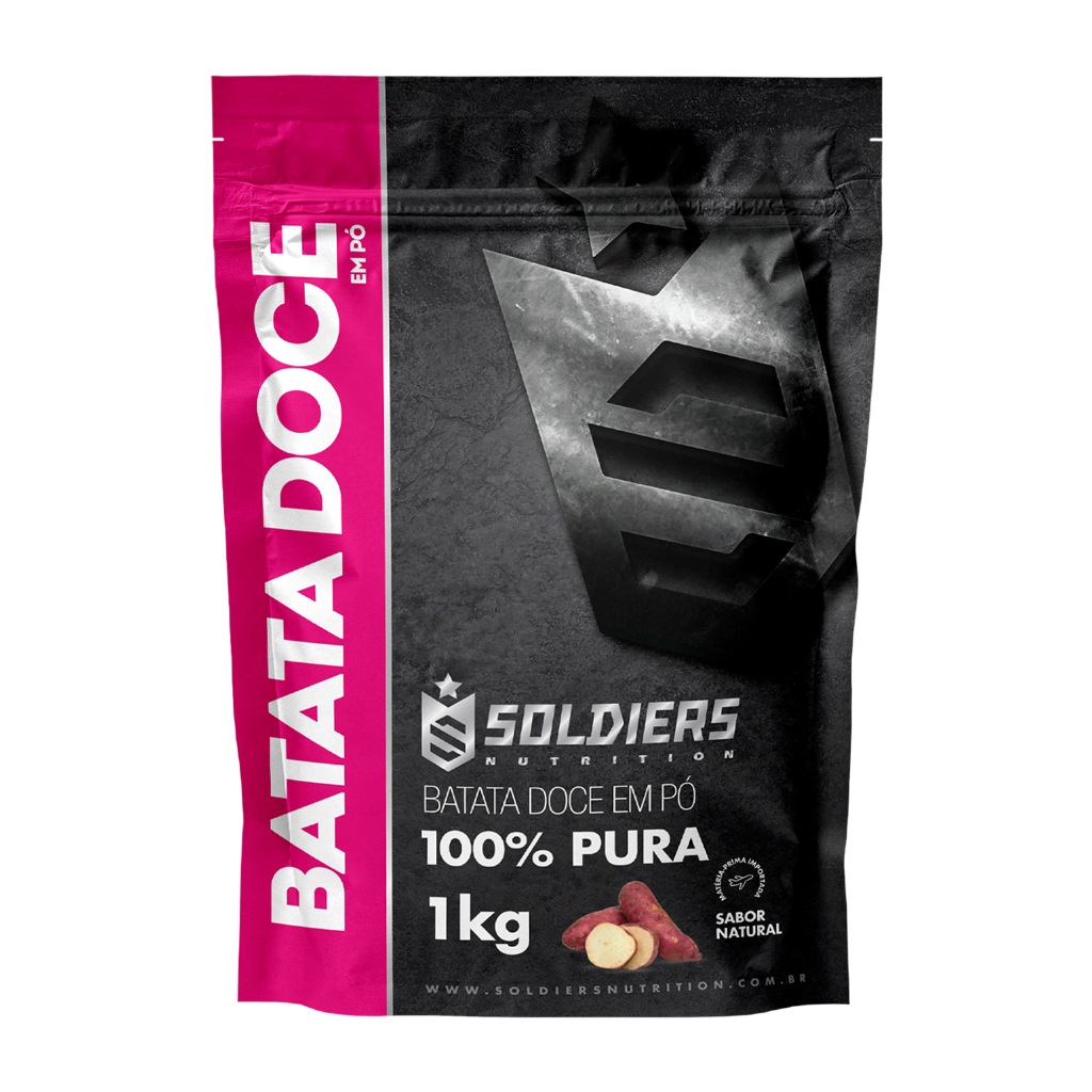 Batata Doce Desidratada 1kg 100% Pura Soldiers Nutrition Suplemento Esportivo Performance Saúde