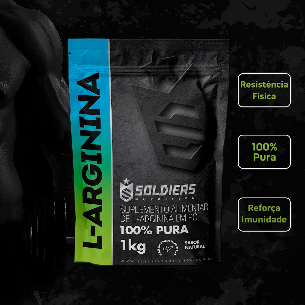 Imagem 3 do produto Arginina - 100% Pura Importada - Soldiers Nutrition Tamanho: 1kg
