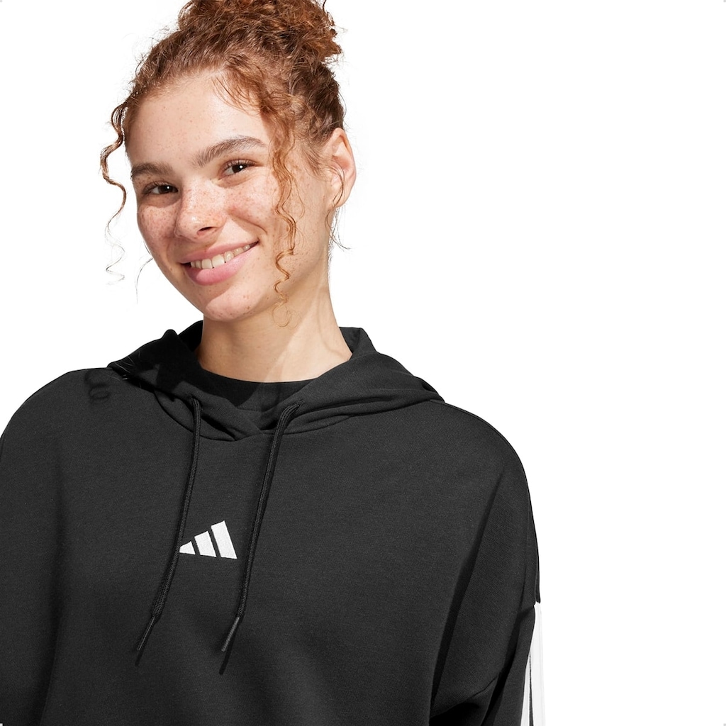 Imagem 5 do produto Blusão Moletom adidas Essentials French Terry Crop 3 Listras - Feminina