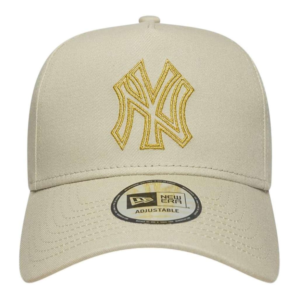 Boné Adulto New Era Metallic Outline Eframe New York Yankee Aba Curva