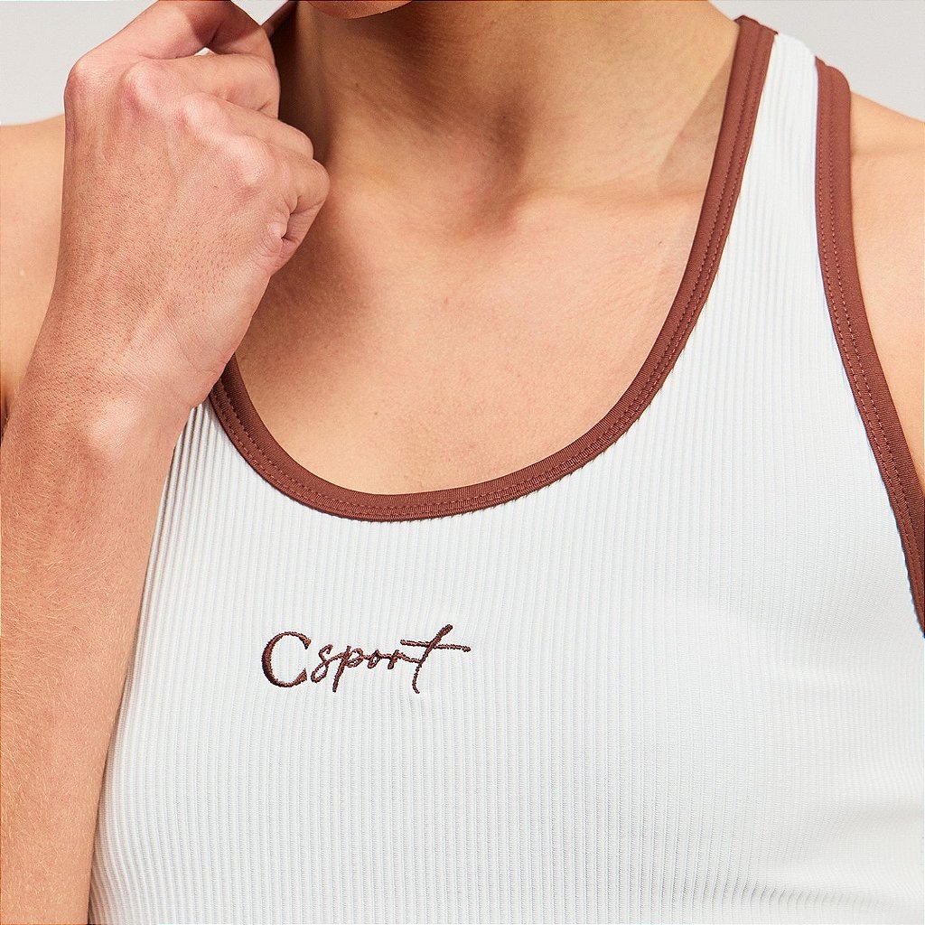 Imagem 3 do produto Camiseta Regata Feminina Colcci Slim Malha Sport PR27