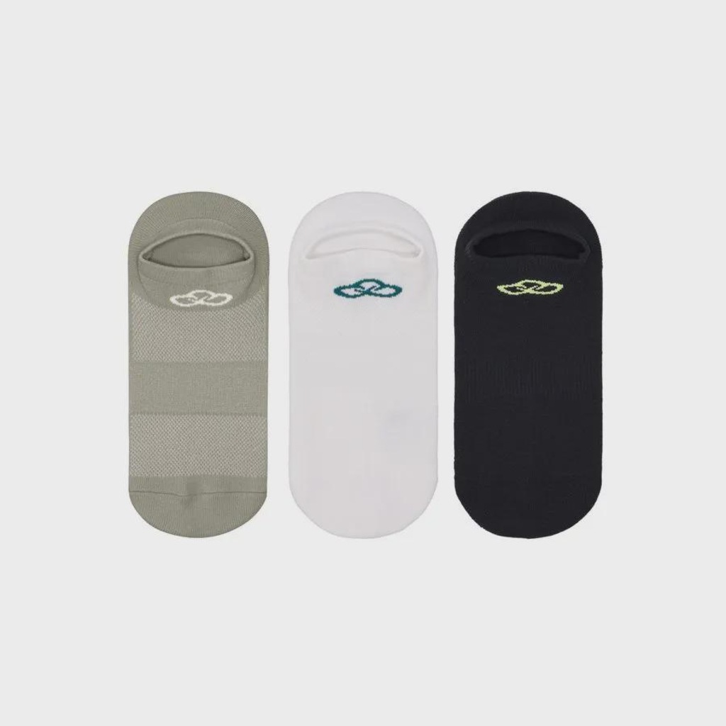 Kit Meias Cano Invisível Olympikus Neon com 3 Pares - Adulto