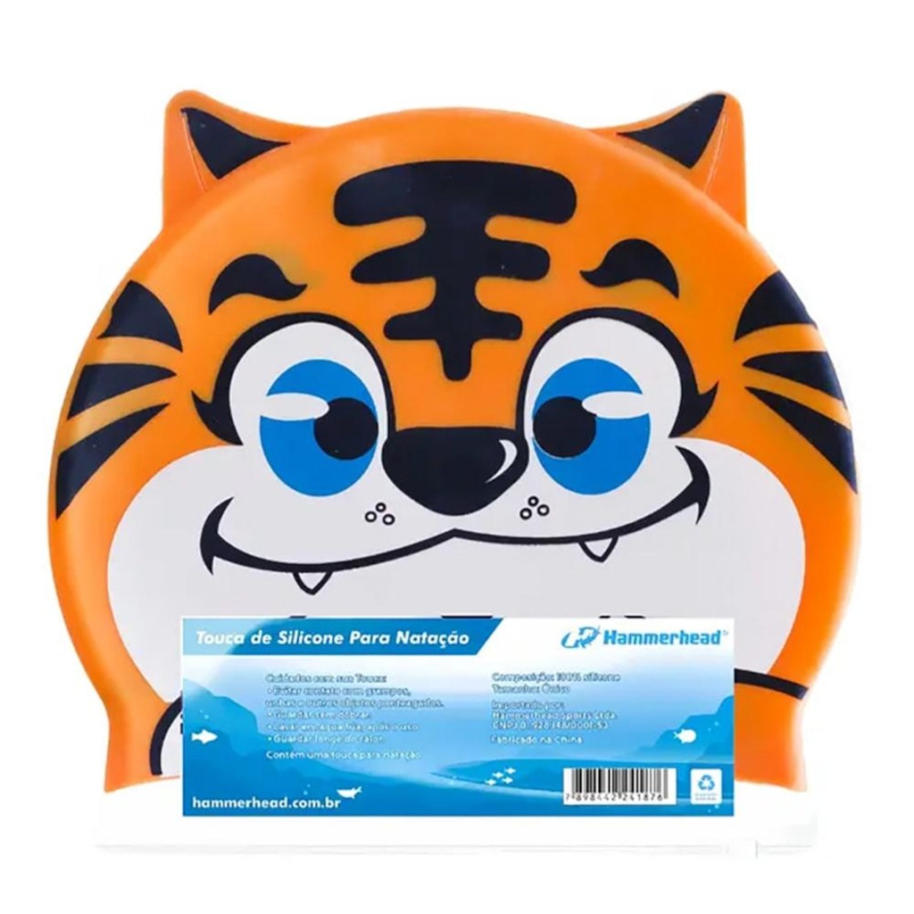 Imagem 2 do produto Touca de Natação Hammerhead Silicone Animal Kids Tigre Infantil