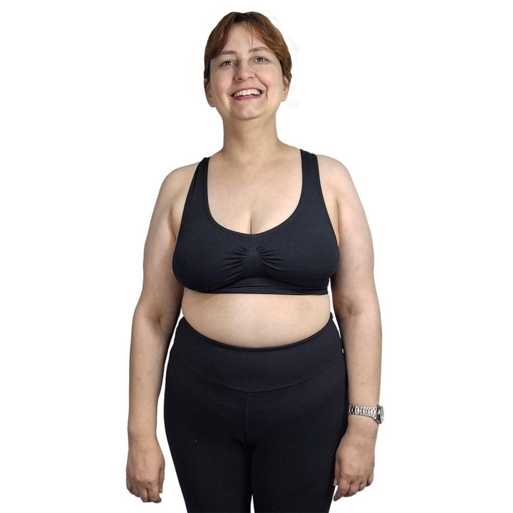Top Academia Selene Nadador Sem Costura Plus Size - Feminino
