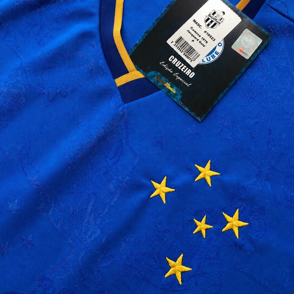 Imagem 3 do produto Camisa Cruzeiro Jacquard Edição Especial 1976 Gold Edition RetrôMania Masculino