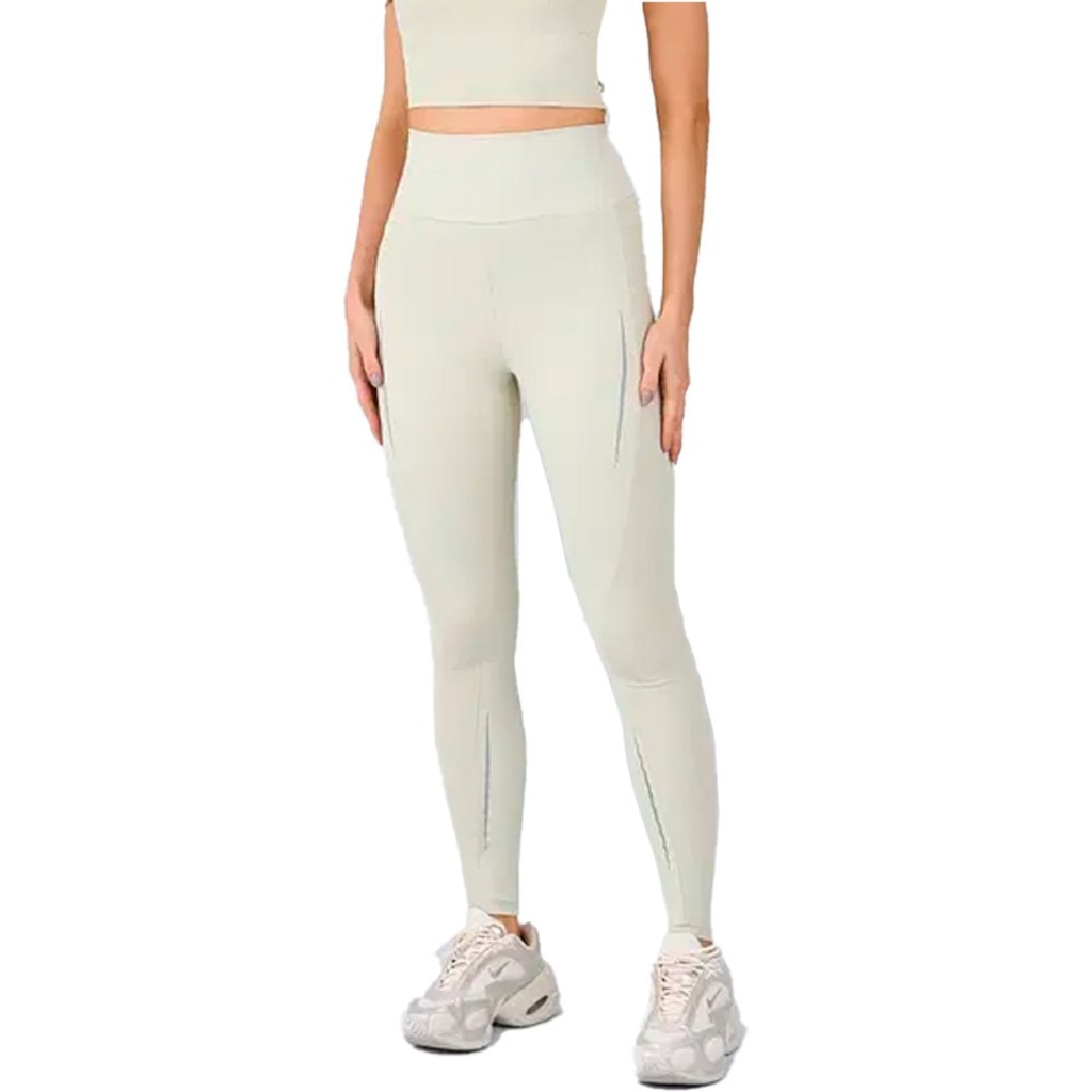Calça Legging Alto Giro Recorte Canelado Feminino
