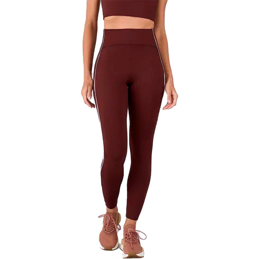 Calça Legging Alto Giro Friso Contrastante Feminino
