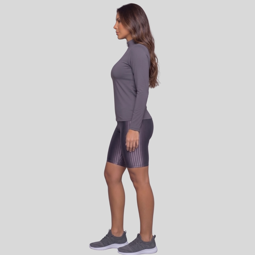 Imagem 2 do produto Conjunto Fitness Vekyo Blusa Térmica Proteção UV e Bermuda New Zig - Feminino