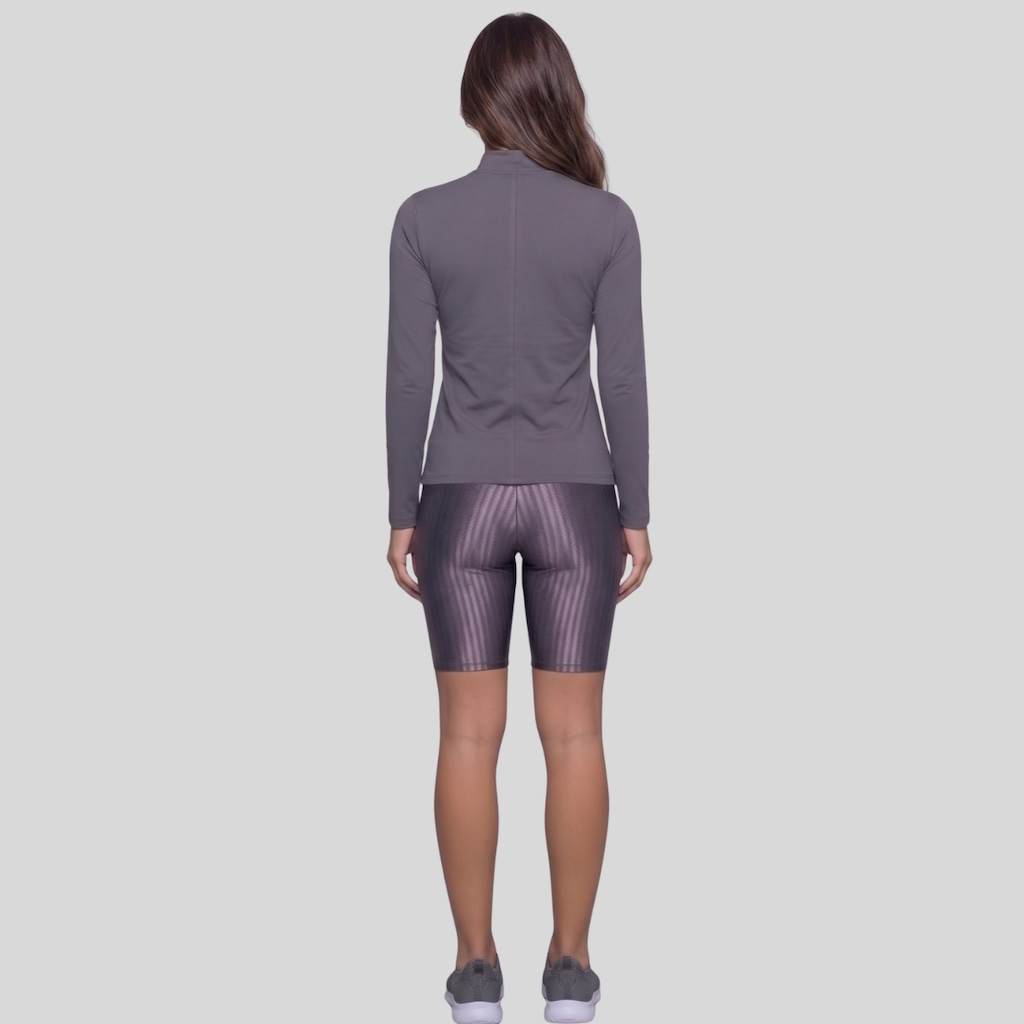Imagem 3 do produto Conjunto Fitness Vekyo Blusa Térmica Proteção UV e Bermuda New Zig - Feminino
