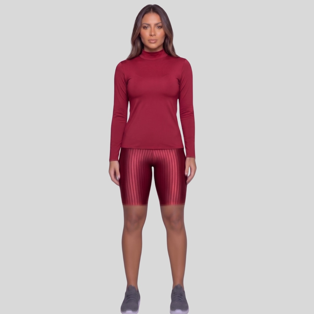 Conjunto Fitness Vekyo Blusa Térmica Proteção UV e Bermuda New Zig - Feminino