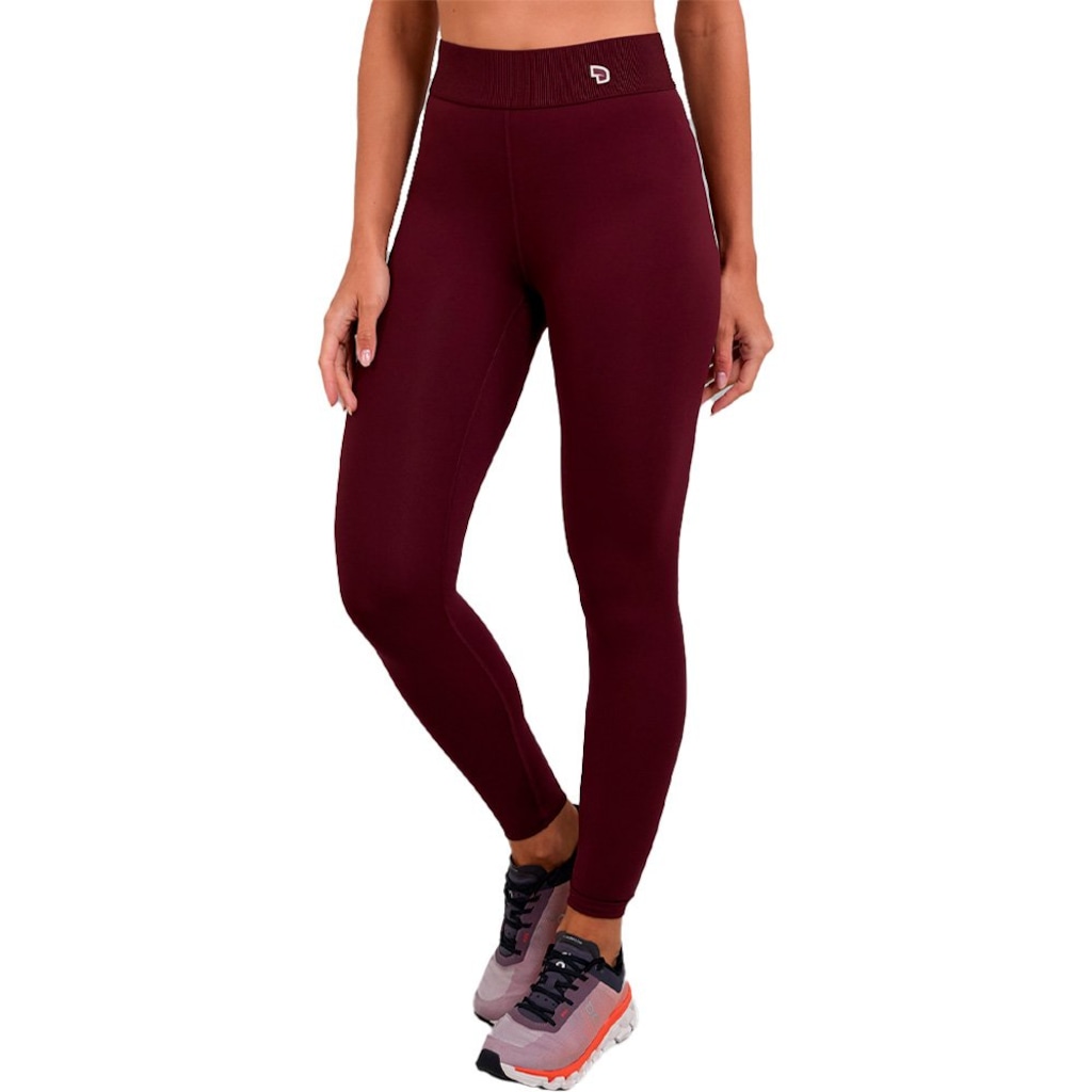 Calça Legging Alto Giro Cós Canelado Feminina