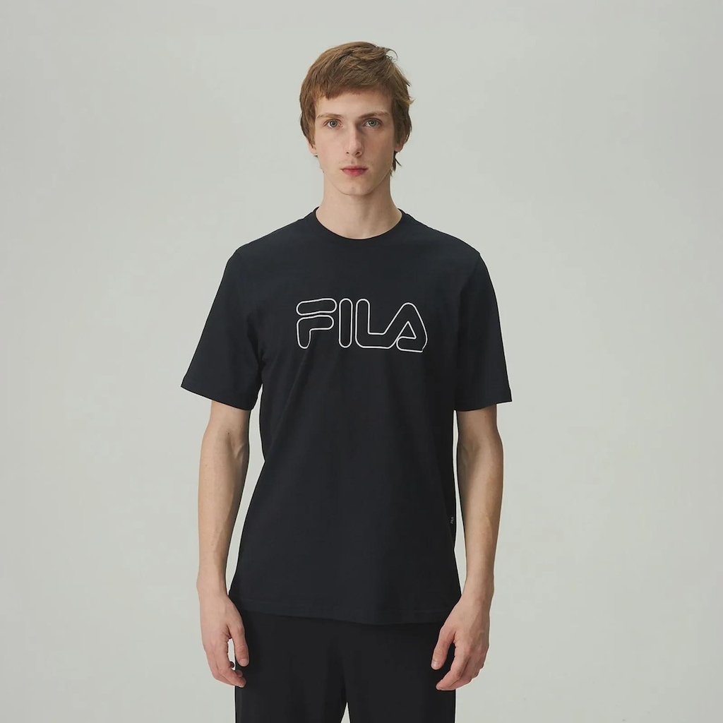 Camiseta Fila Regular Letter Outline Masculina