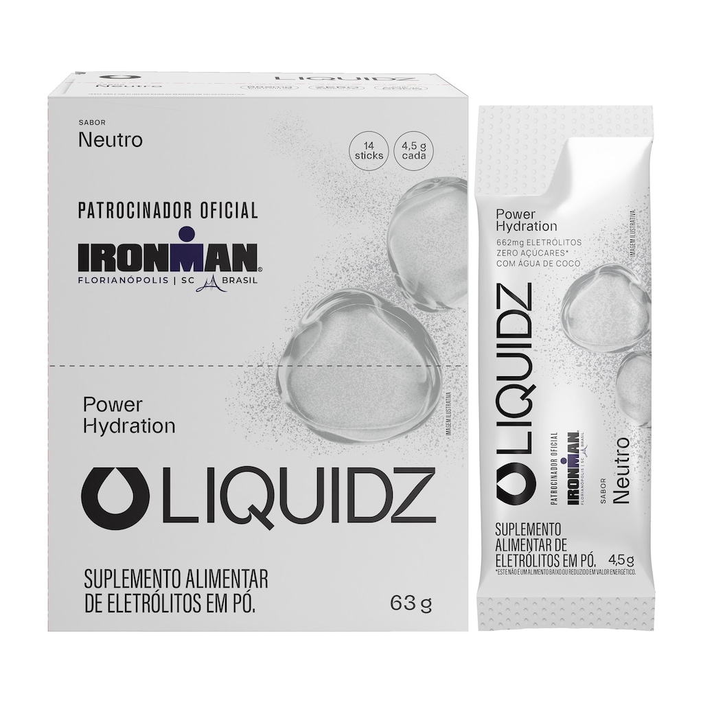 Kit 1 Caixa - 14 sachês LIQUIDZ® - Eletrólitos Zero Açúcares - Sabor Neutro