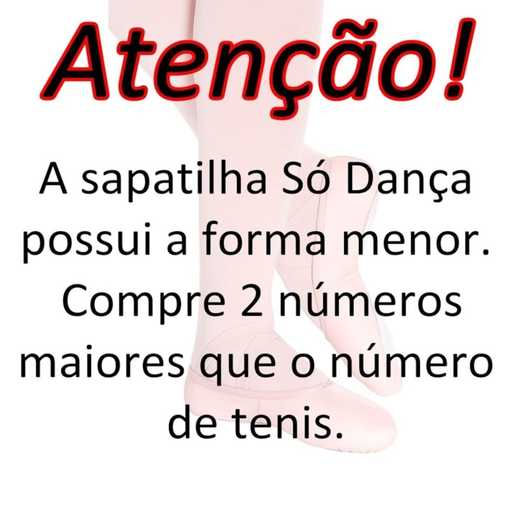 Imagem 2 do produto Sapatilha Só Dança Meia Ponta Napa Para Ballet Infantil 22 ao 32